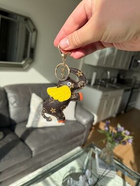 Monogram Elephant Keychain with Yellow Wing